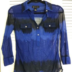 INC black & blue blouse